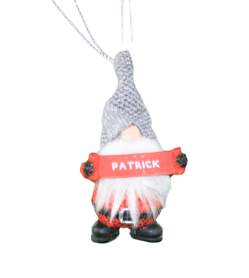 Personalized Gnome Ornament (Letters J-P) - Patrick - The Country Christmas Loft