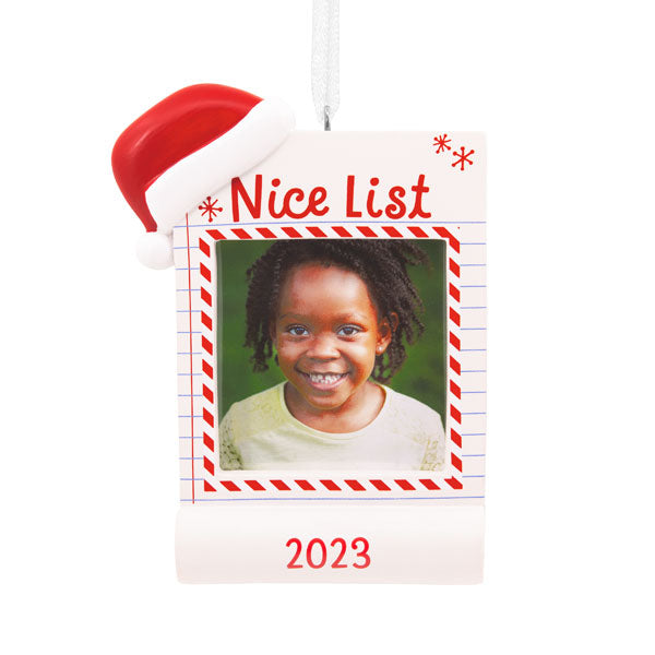 Santa Nice List Dated Photo Holder Ornament