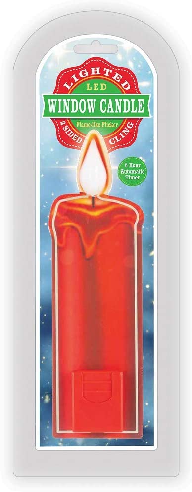 7.5 Inch LED Candle Window Cling - Red - The Country Christmas Loft