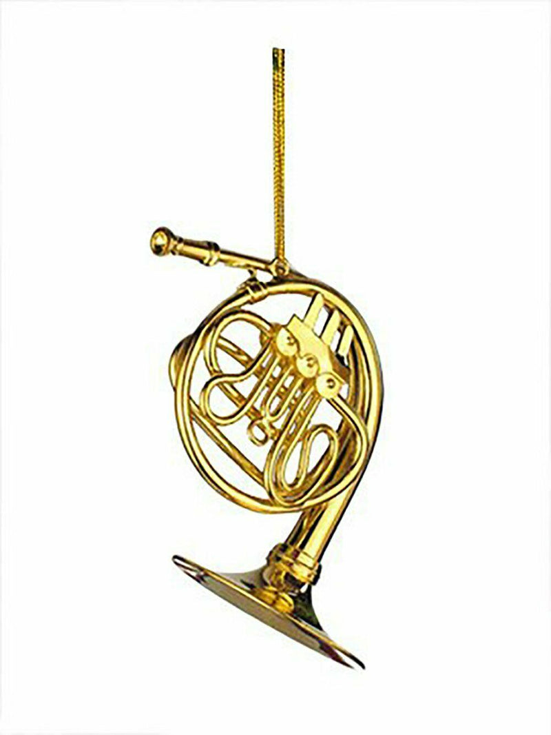 Gold Brass French Hornament Ornament - 3" - The Country Christmas Loft