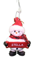Cozy Snowman Ornament (Letters S - Z) - - The Country Christmas Loft