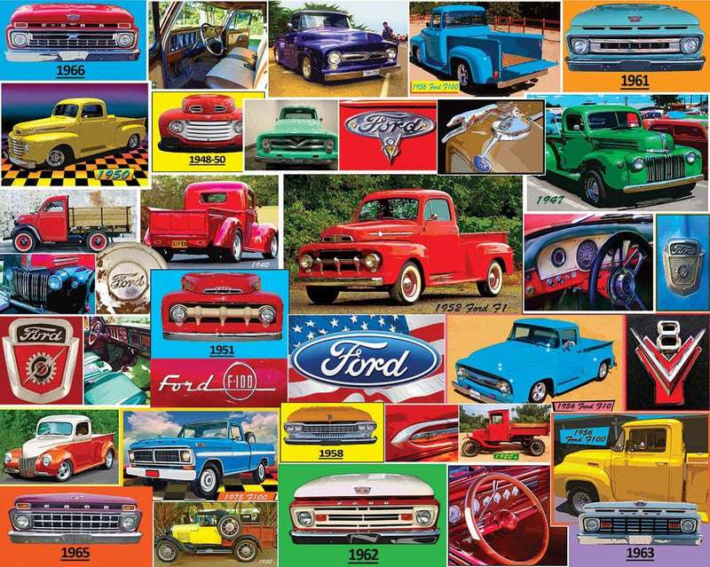 Classic Ford Pickups - 1000 Piece Jigsaw Puzzle - The Country Christmas Loft