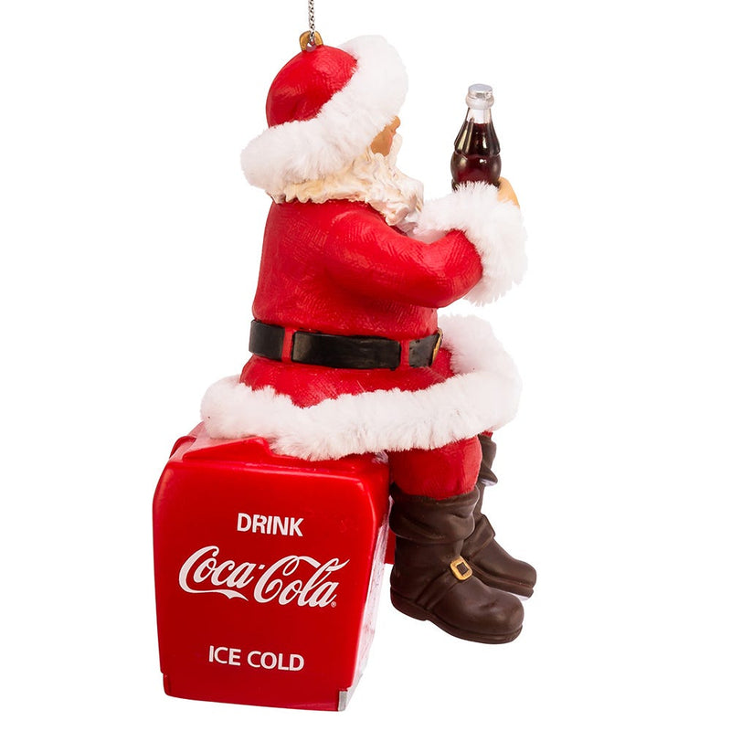 Santa On Coca-Cola Cooler Ornament - The Country Christmas Loft