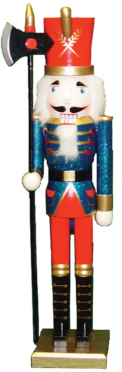 Handpainted Wooden Nutcracker - 24 Inch - Blue - The Country Christmas Loft