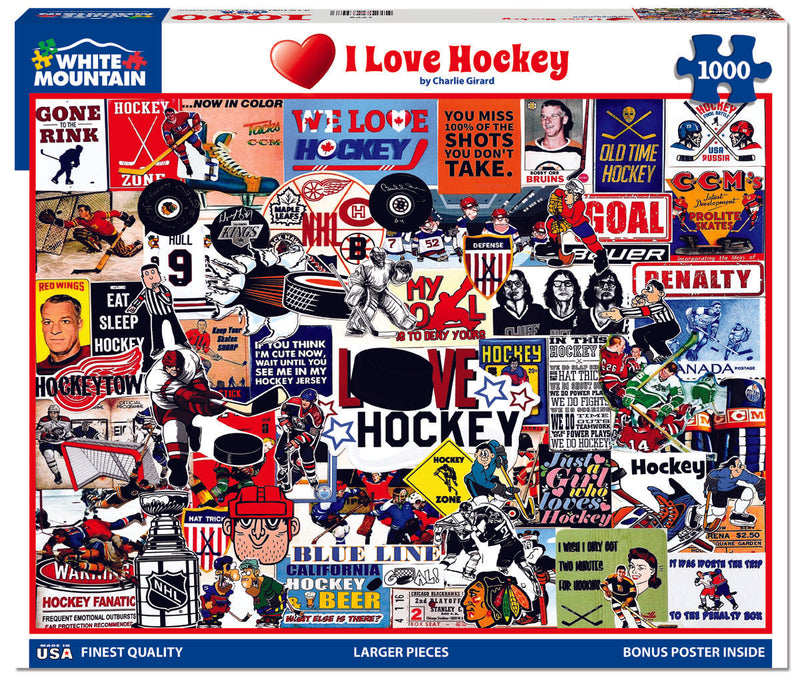 I Love Hockey - 1000 Piece Jigsaw Puzzle