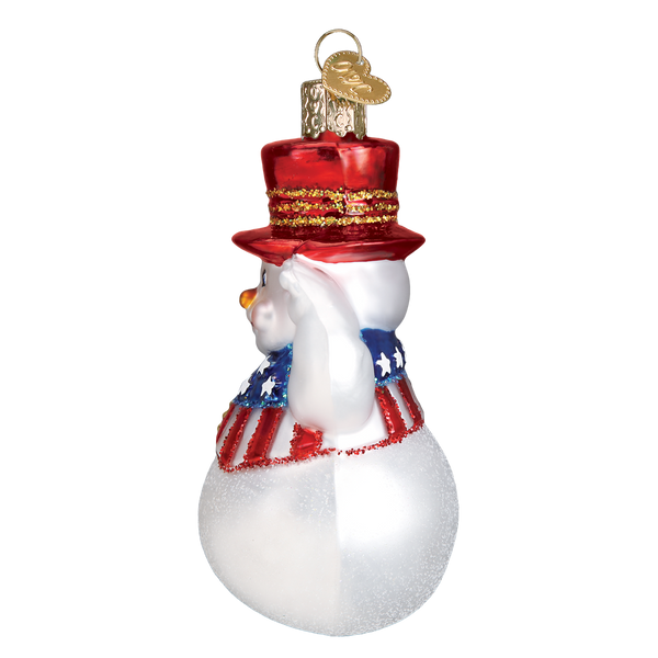 Patriotic Snowman Ornament