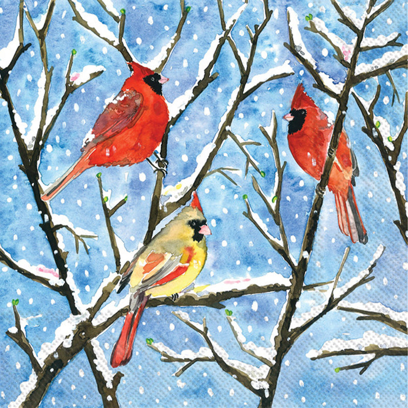 Winter Birds - Cocktail Napkin - The Country Christmas Loft