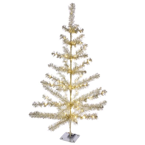 36-Inch Battery-Operated Pre-Lit Sterling Silver Christmas Tree - The Country Christmas Loft