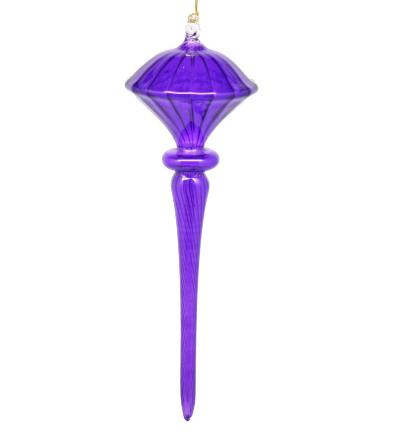 Elegant Spire with Crown Egyptian Glass - Purple