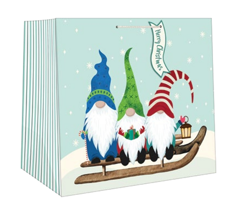 Extra Jumbo Gift Bag -  Gnome Trio - The Country Christmas Loft