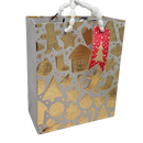 Gingerbread on Silver Gift Bag -
