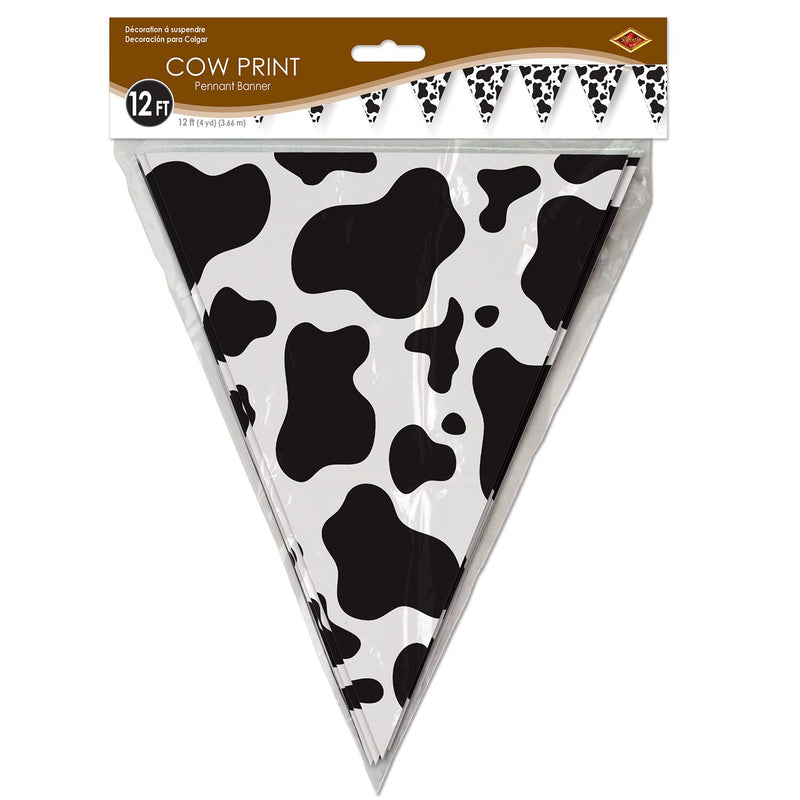 Cow Print Pennant Banner