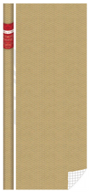 Foil Embossed Kraft Roll Wrap - 30" x 120" - Holly Leaves