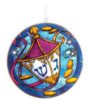 Porcelain Hanukkah Disc Ornament - Dreidel - The Country Christmas Loft