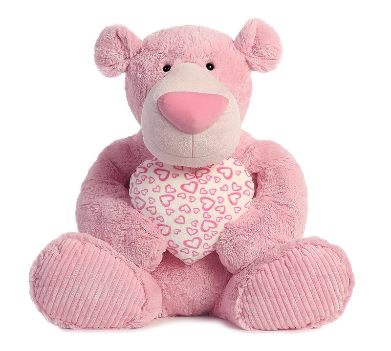 Strawberry Latte Teddy Bear With Stuffed Heart - - The Country Christmas Loft