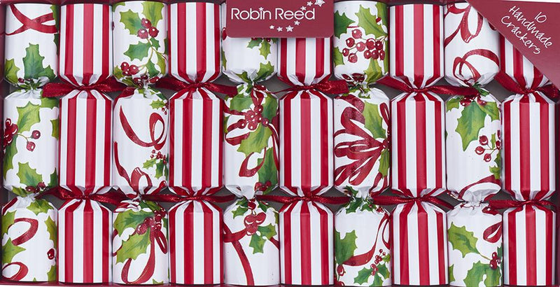 Ribbons and Holly Party Crackers - The Country Christmas Loft