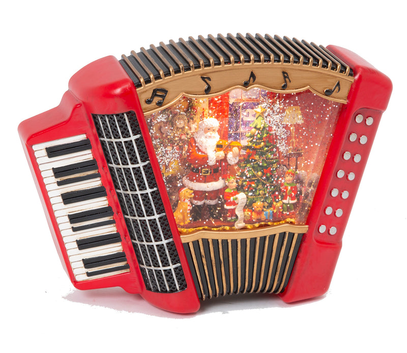 Lighted Musical Accordion With Christmas Scene