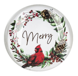 Cardinal Merry Wreath Magnet