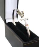 VT Hook Bracelet Silver with Diamond Accents - 4mm Band - - The Country Christmas Loft