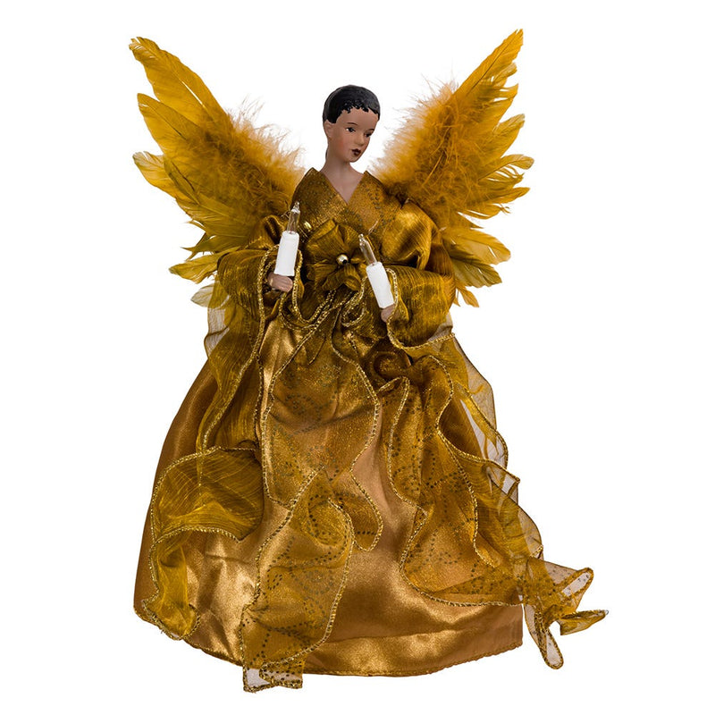UL 10-Light African American Gold Angel Treetop