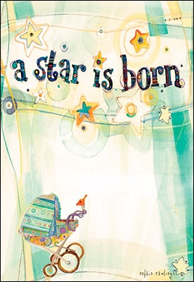 New Baby Card - A Star is Born - The Country Christmas Loft