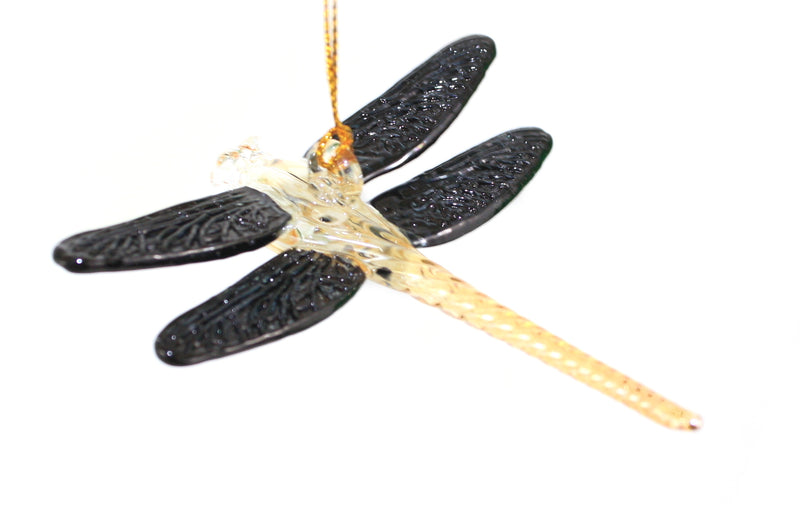 Egyptian Glass Dragon Fly - Black Wings
