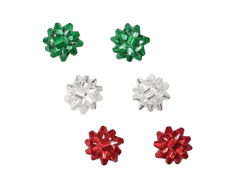 Holiday Bows Set Of 3 Pairs - Earrings