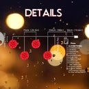 LED Lighted Sphere Ornament - 4 Piece Set - Red