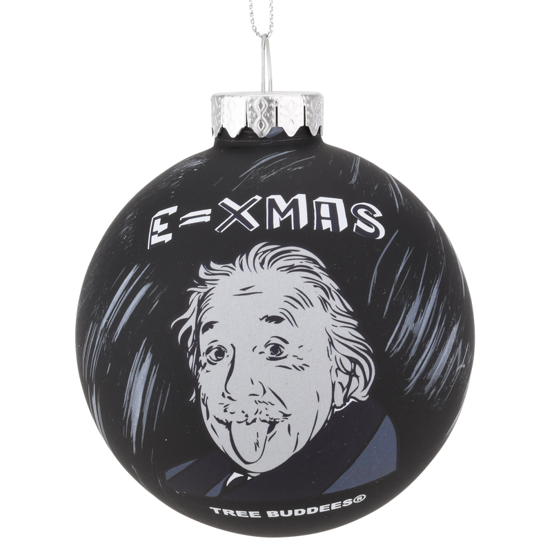E=Xmas Albert Einstein Glass Christmas Ornament - The Country Christmas Loft