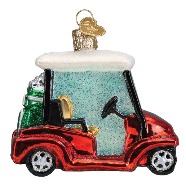 Gold Cart Glass  Ornament - The Country Christmas Loft