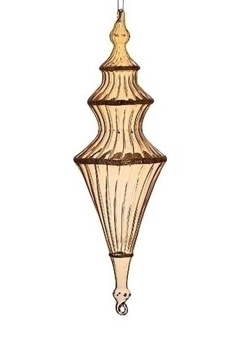 13 Inch Golden Glass Finial Ornament - - The Country Christmas Loft