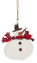 Fuzzy Snowman Ornament - - The Country Christmas Loft
