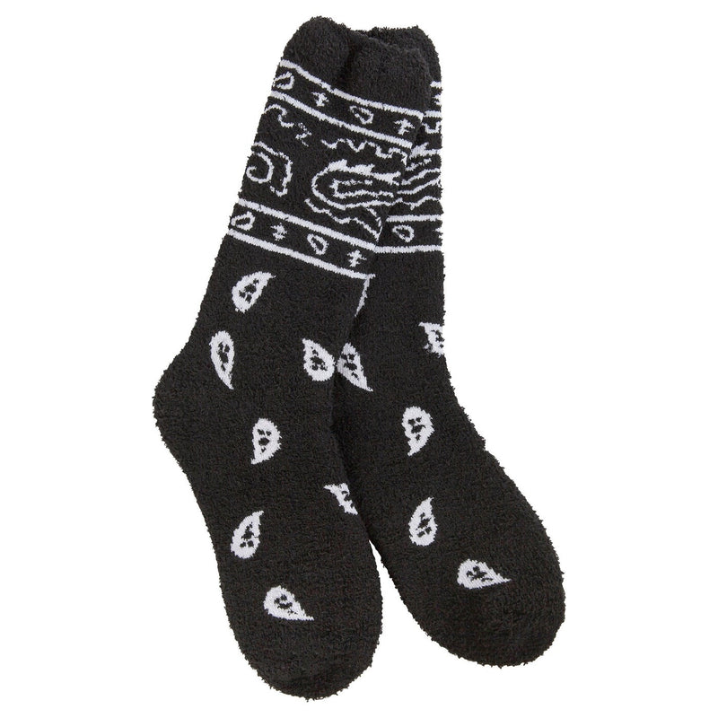 Cozy Collection Bandana Sock - Black - The Country Christmas Loft