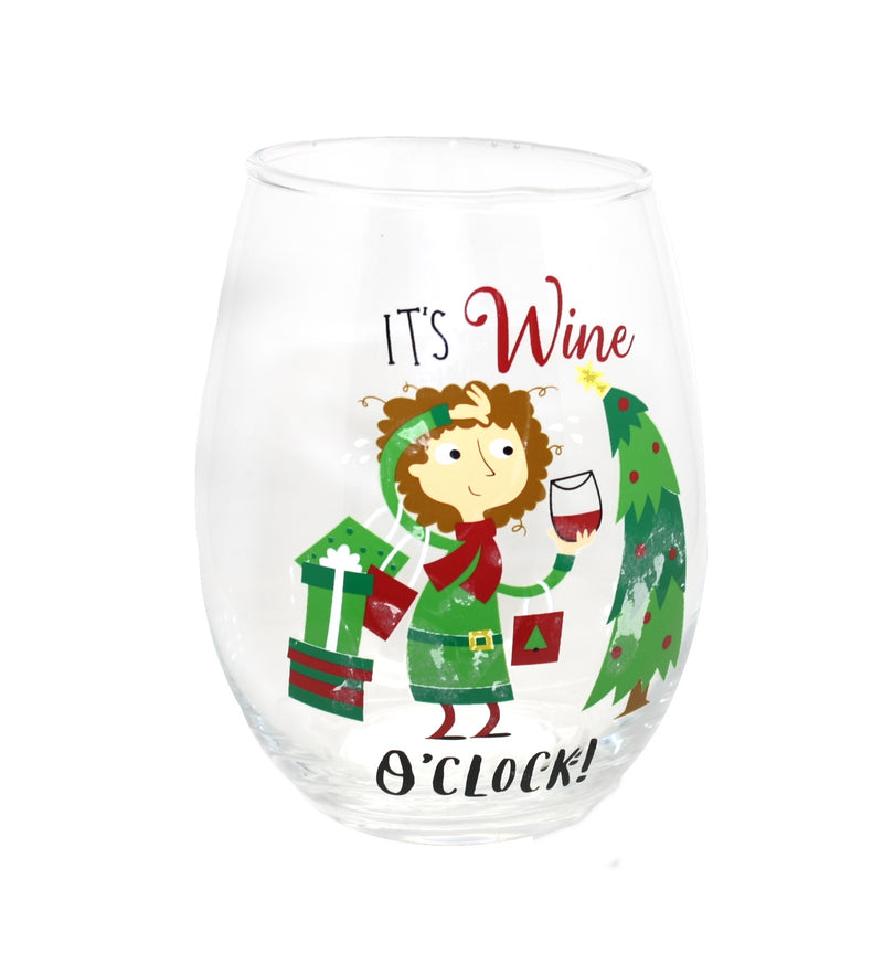 Holiday Wine Glass - - The Country Christmas Loft