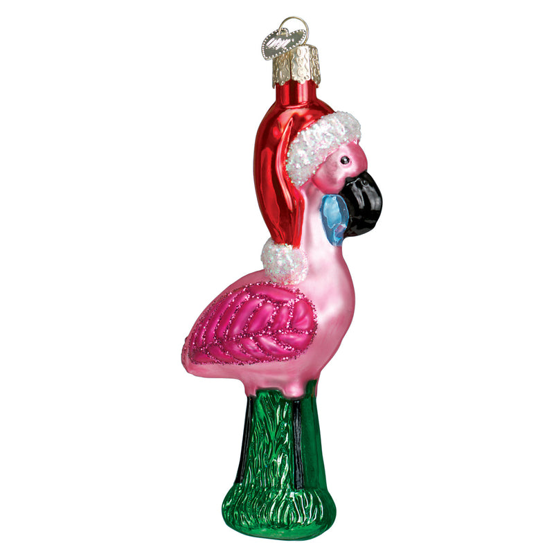 Yard Flamingo Glass Blown Ornament - The Country Christmas Loft
