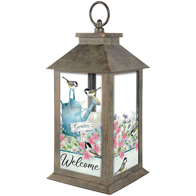 Gentle Chickadees Flameless LED Candle Lantern - The Country Christmas Loft