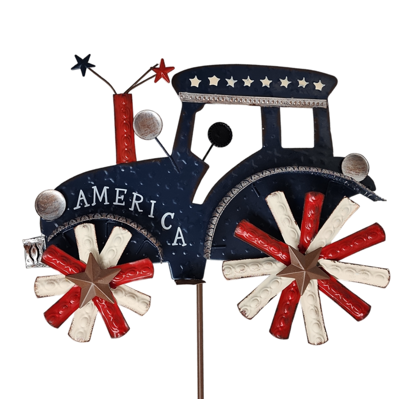 Patriotic Tractor 36 Inch Wind Spinner -
