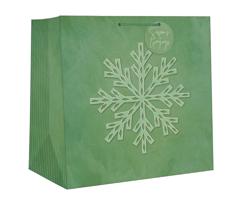 Square Jumbo Gift Bag - Snowflake - The Country Christmas Loft