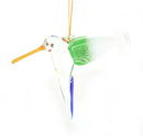 Feeding Hummingbird - Green Wing - Egyptian Glass Ornament