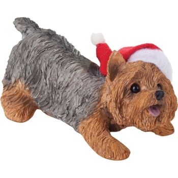 Crouching Yorkshire Terrier Ornament - The Country Christmas Loft