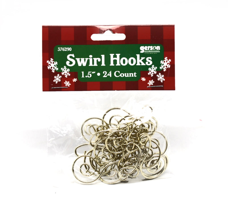 1.5" Gold Swirl Ornament Hooks - The Country Christmas Loft