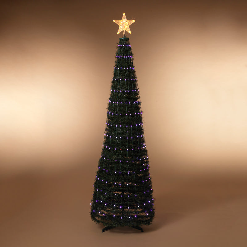 Steel Frame Pole Tree with Color Change LED Lighting - 6 Feet Tall - The Country Christmas Loft