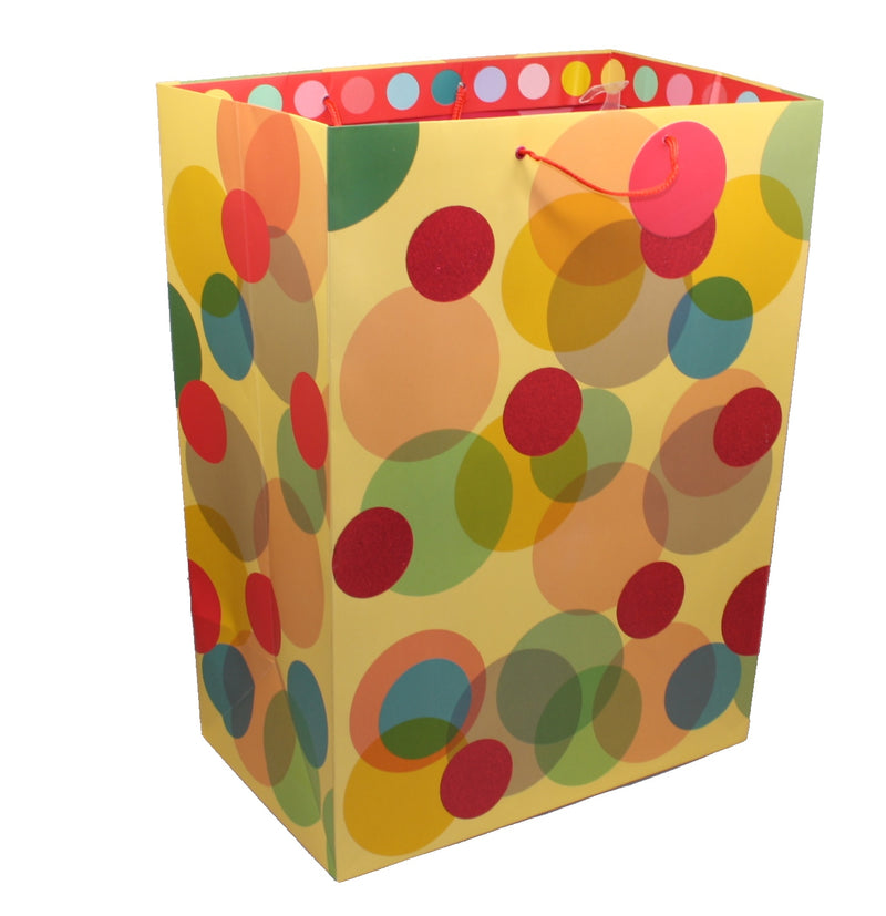 Mega Jumbo Cheerful Dots  Print Gift Bag - The Country Christmas Loft