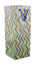 Heavyweight Bottle Gift Bag - Kraft Geometric