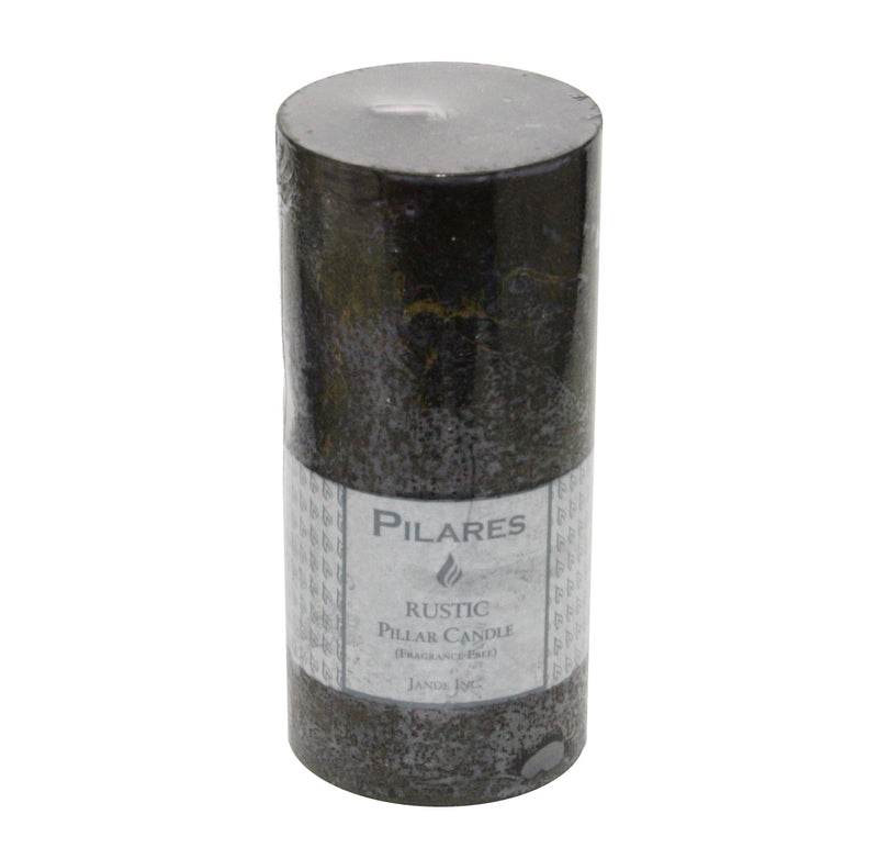 Rustic Pillar Candle - 6 Inch Black