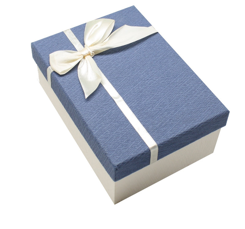 Elegant Rectangular Gift Box - Blue Medium - The Country Christmas Loft