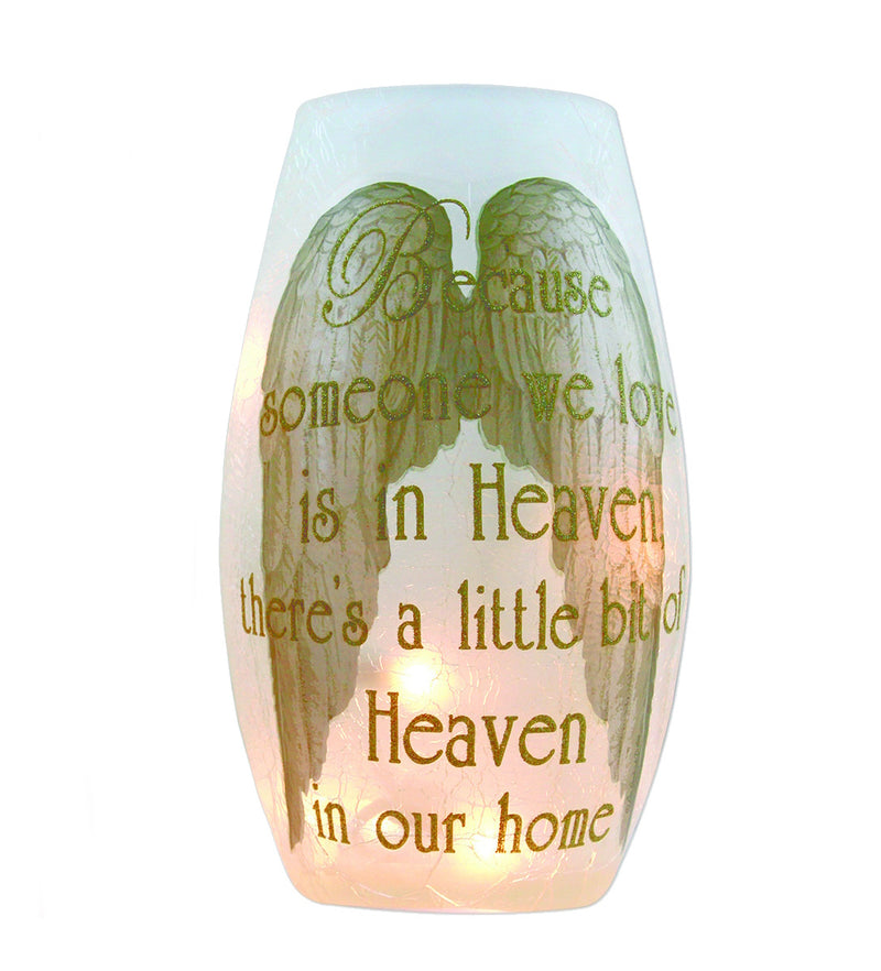A Piece of Heaven is in our Home Lighted Vase - Gold Lettering - The Country Christmas Loft