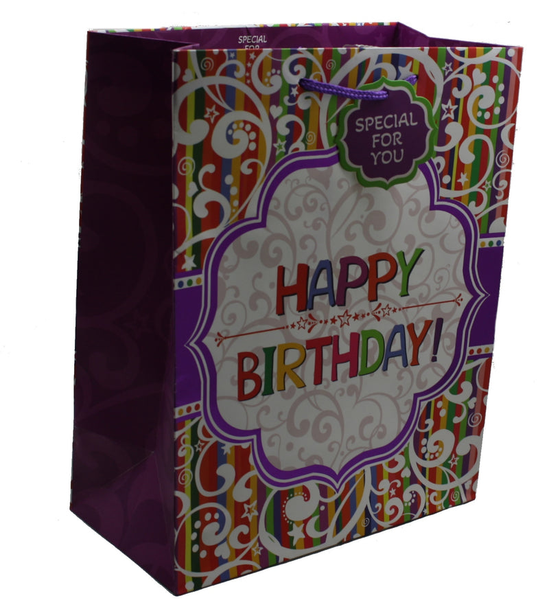 Happy Birthday Brights Gift Bag - The Country Christmas Loft