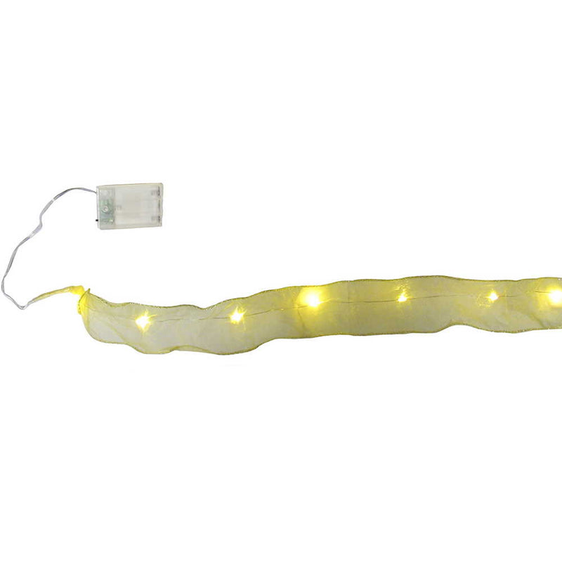 20-Light Battery-Operated Ribbon Lights - Gold - The Country Christmas Loft