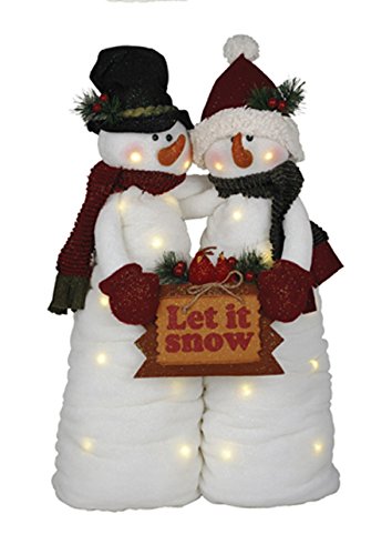 Santa's Workshop Snowman Couple With Led Figurine, 25 inch - The Country Christmas Loft